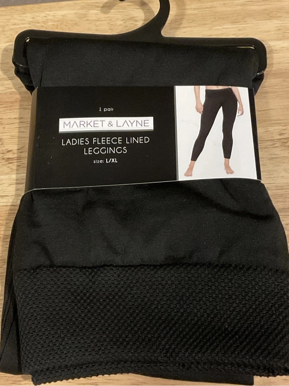 Market & Layne Women’s Fleece Lined Black Leggings Size L/XL NIP
